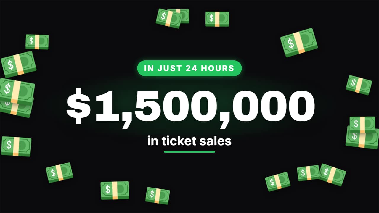 Big number with flying objects